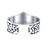 Celtic Pentagram Star Oxidized Band Solid 925 Sterling Silver Thumb Ring (15mm)