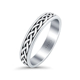 Crisscross Infinity Oxidized Band Solid 925 Sterling Silver Thumb Ring (5mm)