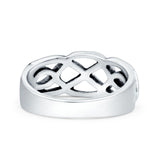 Celtic Ring Oxidized Band Solid 925 Sterling Silver Thumb Ring (9mm)