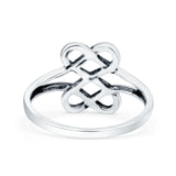 Celtic Ring Oxidized Band Solid 925 Sterling Silver Thumb Ring (11mm)