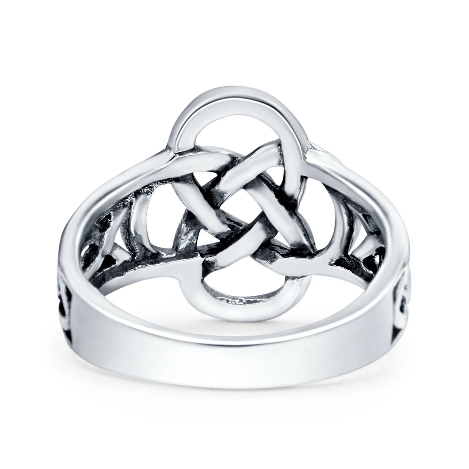 Celtic Ring Oxidized Band Solid 925 Sterling Silver Thumb Ring (10mm)