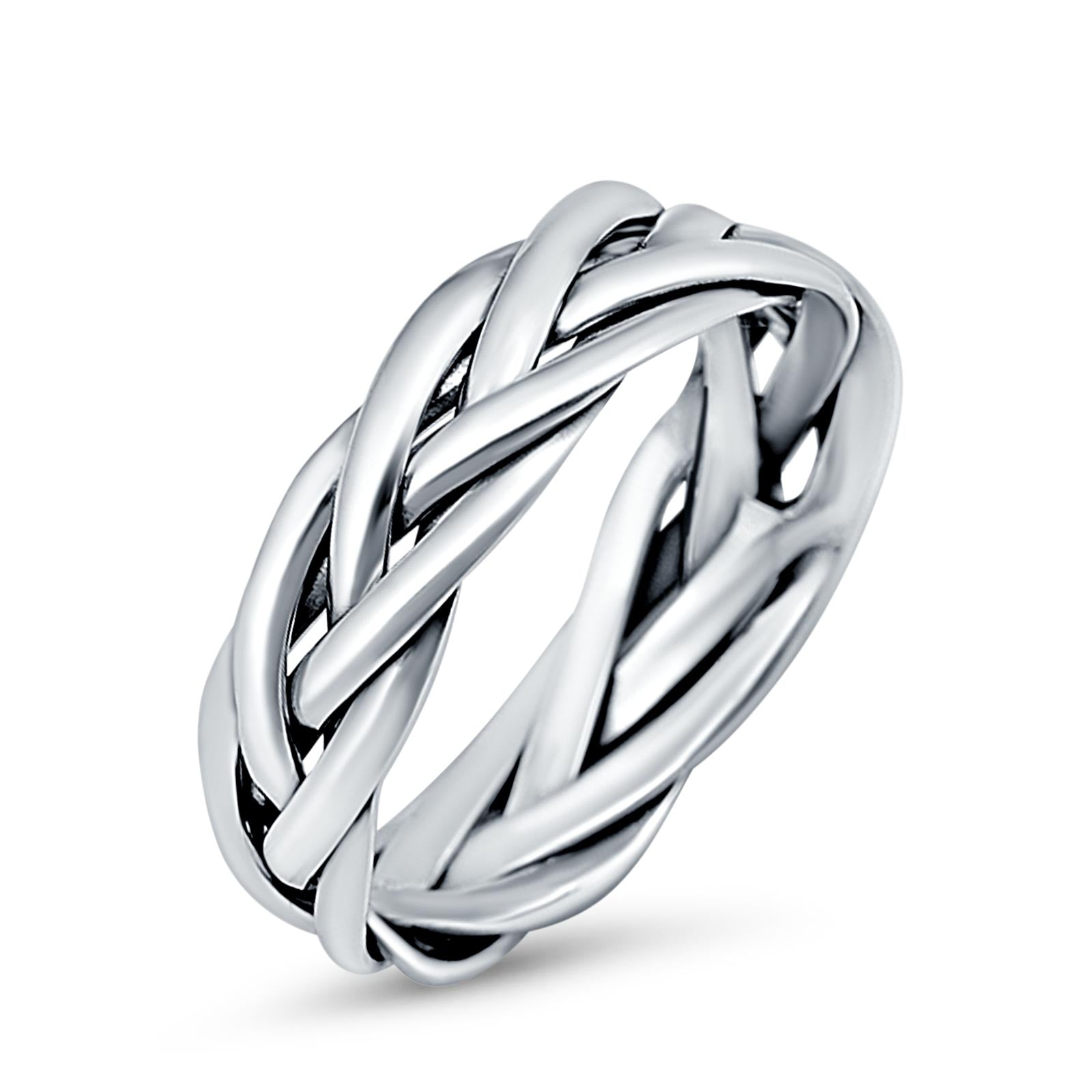 Celtic Oxidized Band Solid 925 Sterling Silver Thumb Ring (6mm)