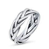 Celtic Oxidized Band Solid 925 Sterling Silver Thumb Ring (6mm)