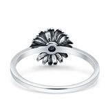 Loves Sunflower Oxidized Trendy Band Solid 925 Sterling Silver Thumb Ring (9.5mm) Wholesale