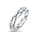 Snake Skin Band Oxidized Solid 925 Sterling Silver Thumb Ring (4.5mm)