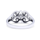 Cross Wedding Engagement Ring Lab Created White Opal 925 Sterling Silver