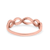 14K Rose Gold 0.14ct Round 5mm G SI Half Eternity Diamond Bands Engagement Wedding Ring Size 6.5