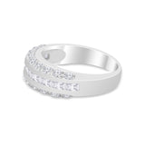 Half Eternity Wedding Band Ring Simulated Cubic Zirconia 925 Sterling Silver