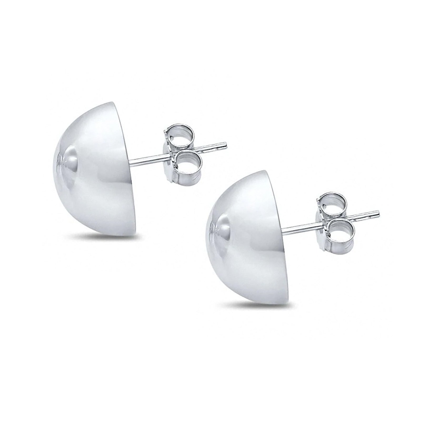 Half Ball Stud Earrings Round 925 Sterling Silver Wholesale