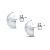 Half Ball Stud Earrings Round 925 Sterling Silver Wholesale