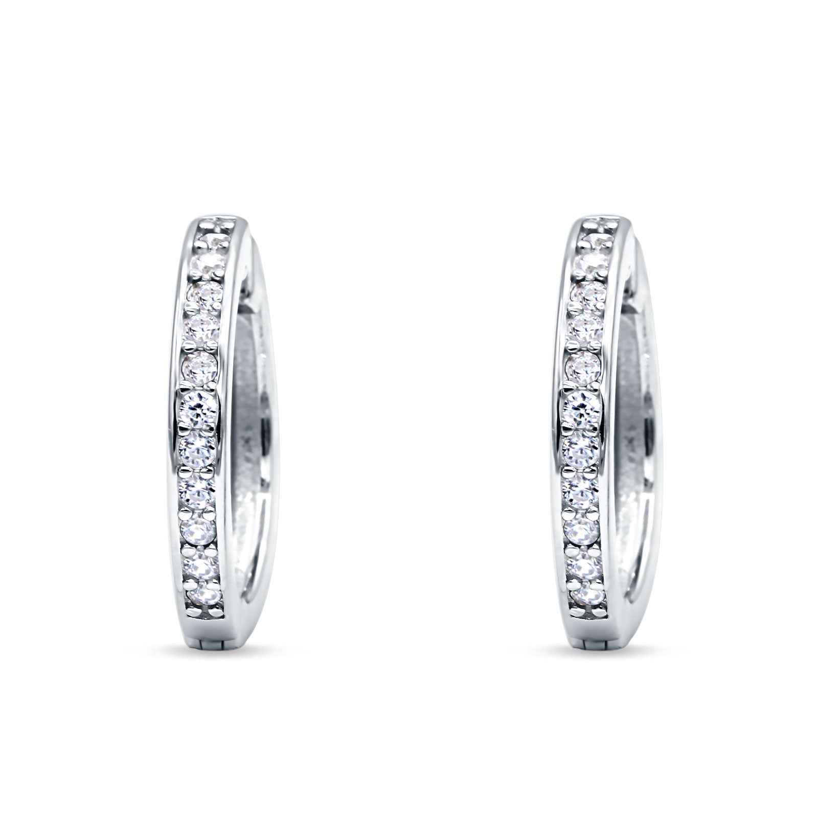 Minimalist Huggie Hoop Earrings Cubic Zirconia 925 Sterling Silver Wholesale