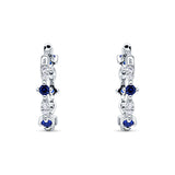 Huggie Hoop Earrings Simulated Blue Sapphire 925 Sterling Silver Wholesale