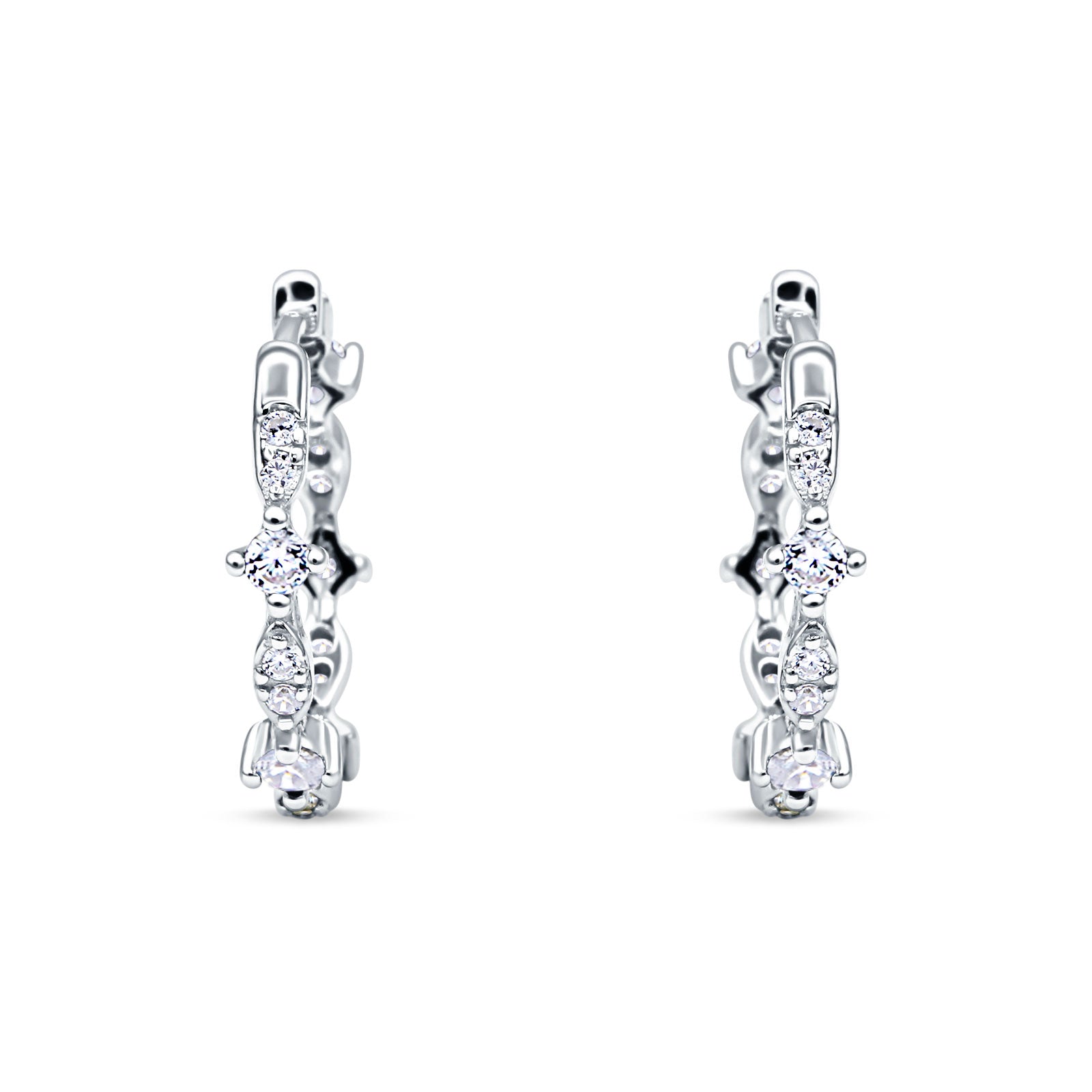 Huggie Hoop Earrings Cubic Zirconia 925 Sterling Silver Wholesale