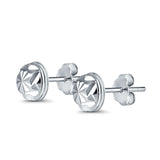 Half Ball Design Stud Earrings 925 Sterling Silver (7mm)