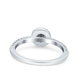 Art Deco Ring Wedding Band Round Pave Simulated Cubic Zirconia 925 Sterling Silver (7mm)