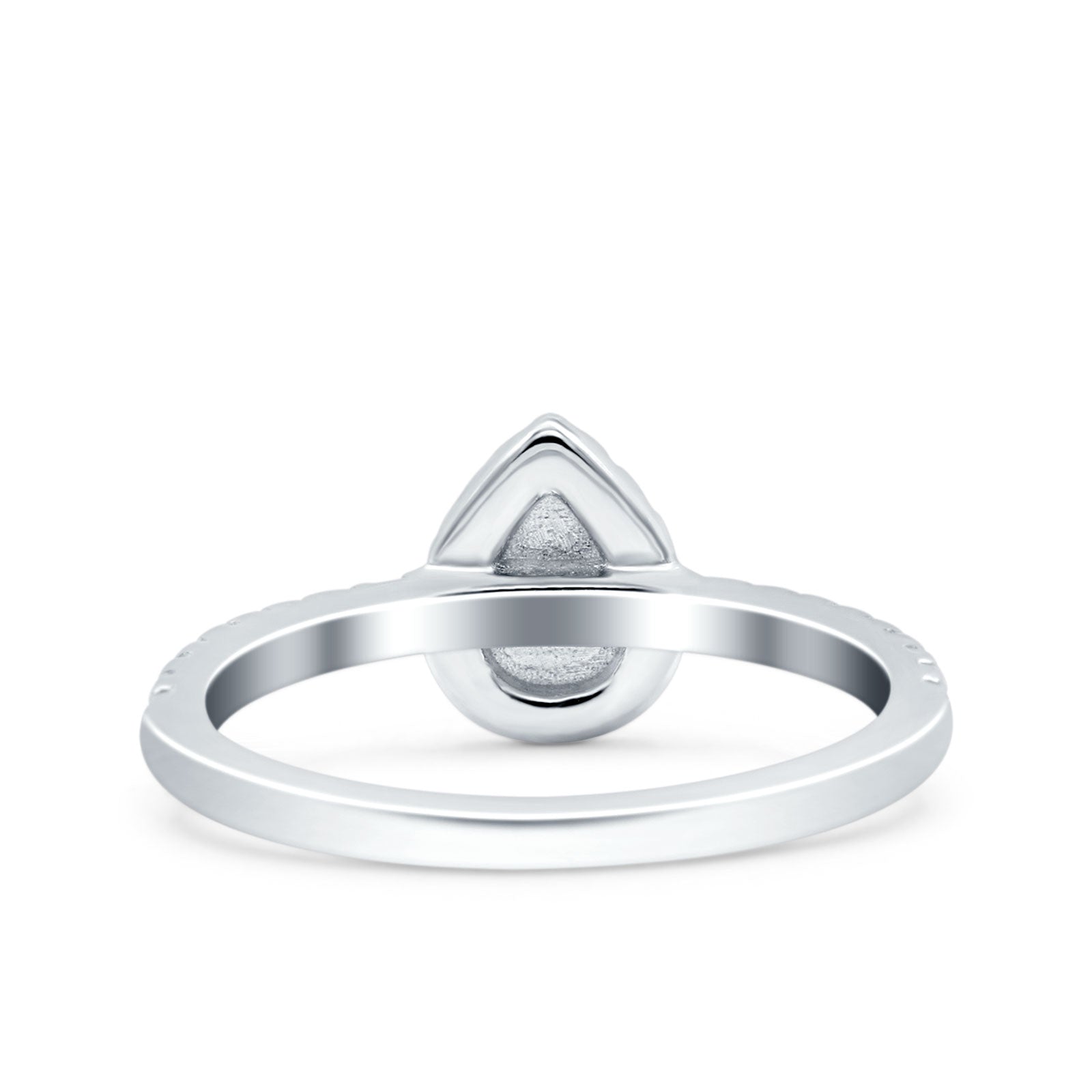 Art Deco Pear Halo Wedding Engagement Bridal Ring Simulated Cubic Zirconia 925 Sterling Silver (9mm)