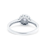 Art Deco Wedding Ring Band Round Pave Simulated Cubic Zirconia 925 Sterling Silver (6mm)