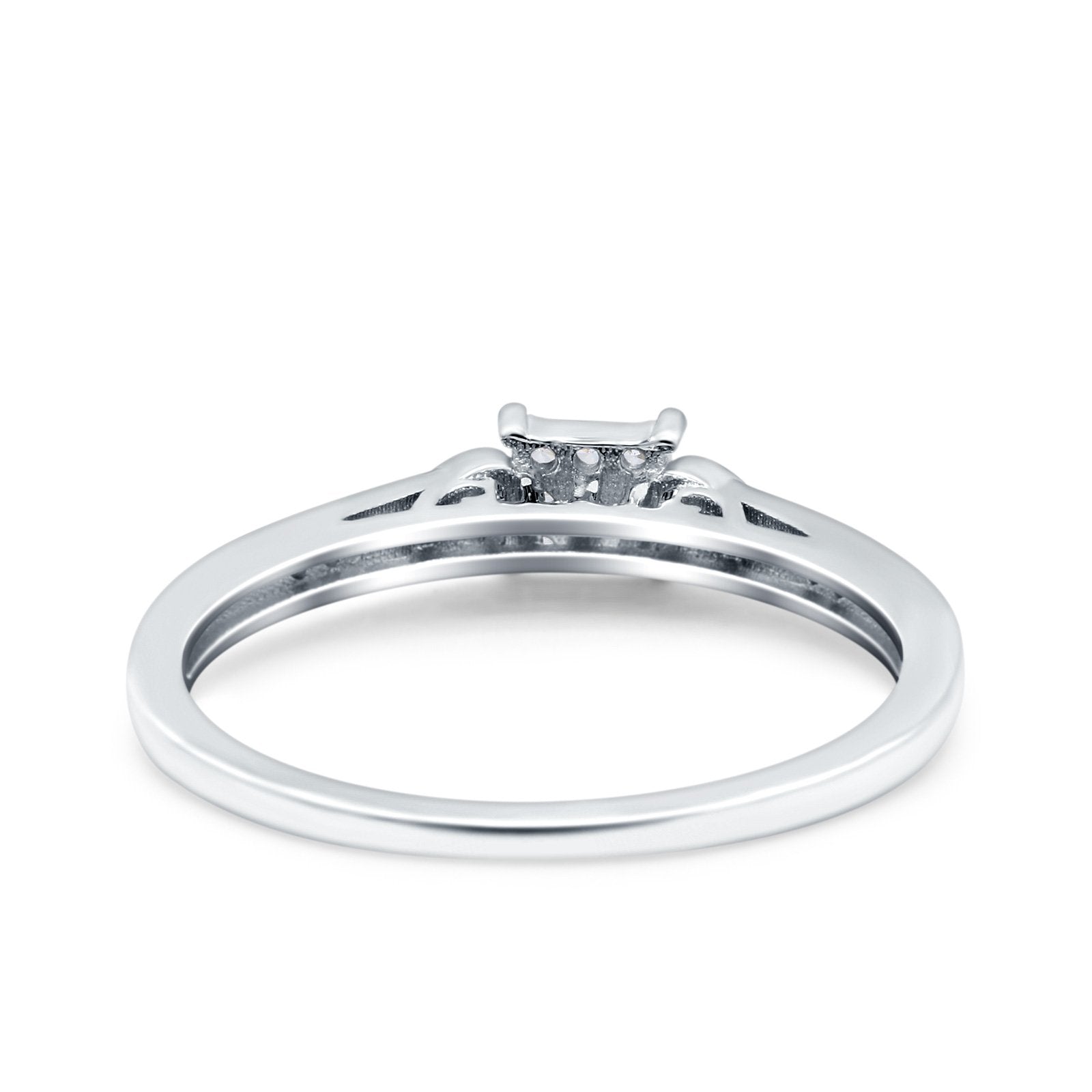 Fashion Heart Promise Ring Wedding Band Pave Simulated Cubic Zirconia 925 Sterling Silver (5mm)
