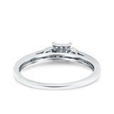 Fashion Heart Promise Ring Wedding Band Pave Simulated Cubic Zirconia 925 Sterling Silver (5mm)