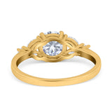 Art Deco Engagement Ring Cubic Zirconia Yellow Tone 925 Sterling Silver Wholesale