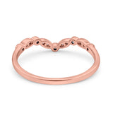 Curved Marquise Half Eternity Stackable Ring Rose Tone, Simulated Cubic Zirconia 925 Sterling Silver