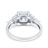 Cushion Cut Art Deco Engagement Ring Simulated Cubic Zirconia 925 Sterling Silver