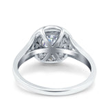 Celtic Halo Engagement Ring Round Simulated Cubic Zirconia 925 Sterling Silver