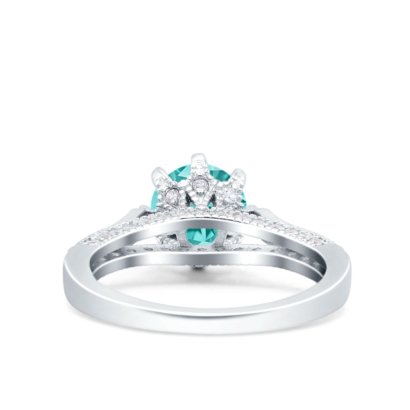 Art Deco Engagement Ring Paraiba Tourmaline CZ 925 Sterling Silver Wholesale