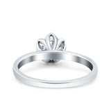 Art Deco Wedding Bridal Ring Round Simulated Cubic Zirconia 925 Sterling Silver