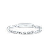 Half Eternity Ring Wedding Engagement Rope Band Round Simulated CZ 925 Sterling Silver (2mm)