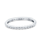 Half Eternity Wedding Band Ring Round Simulated Cubic Zirconia 925 Sterling Silver