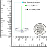 Bypass Solitaire Wedding Ring Round Simulated Cubic Zirconia 925 Sterling Silver