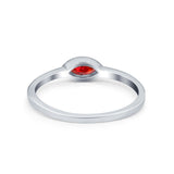 Petite Dainty Wedding Ring Marquise Simulated Garnet CZ 925 Sterling Silver