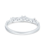 Fashion Solitaire Accent Ring Wedding Eternity Band Simulated Cubic Zirconia 925 Sterling Silver