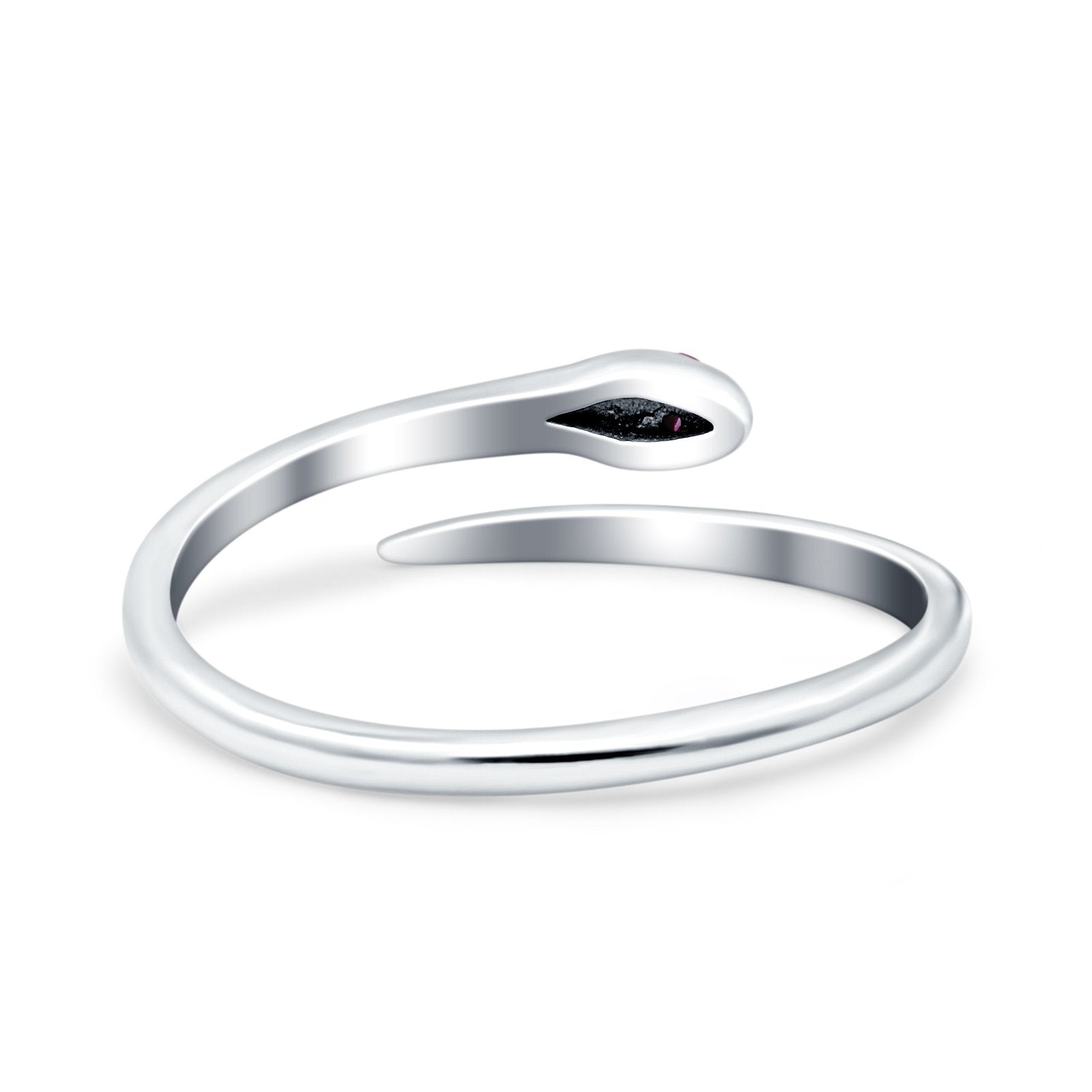 Snake Oxidized Band Solid 925 Sterling Silver Thumb Ring (6mm)