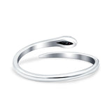 Snake Oxidized Band Solid 925 Sterling Silver Thumb Ring (6mm)