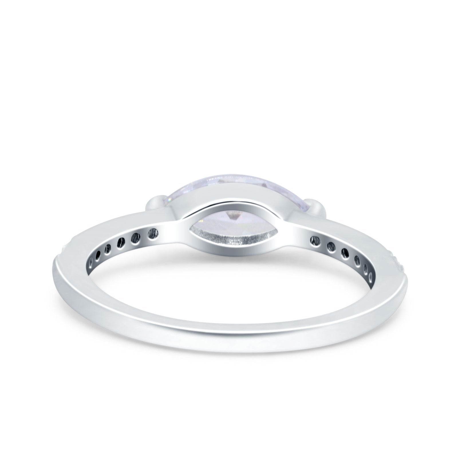 Art Deco Wedding Bridal Ring Marquise Simulated Cubic Zirconia 925 Sterling Silver