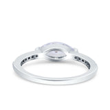 Art Deco Wedding Bridal Ring Marquise Simulated Cubic Zirconia 925 Sterling Silver