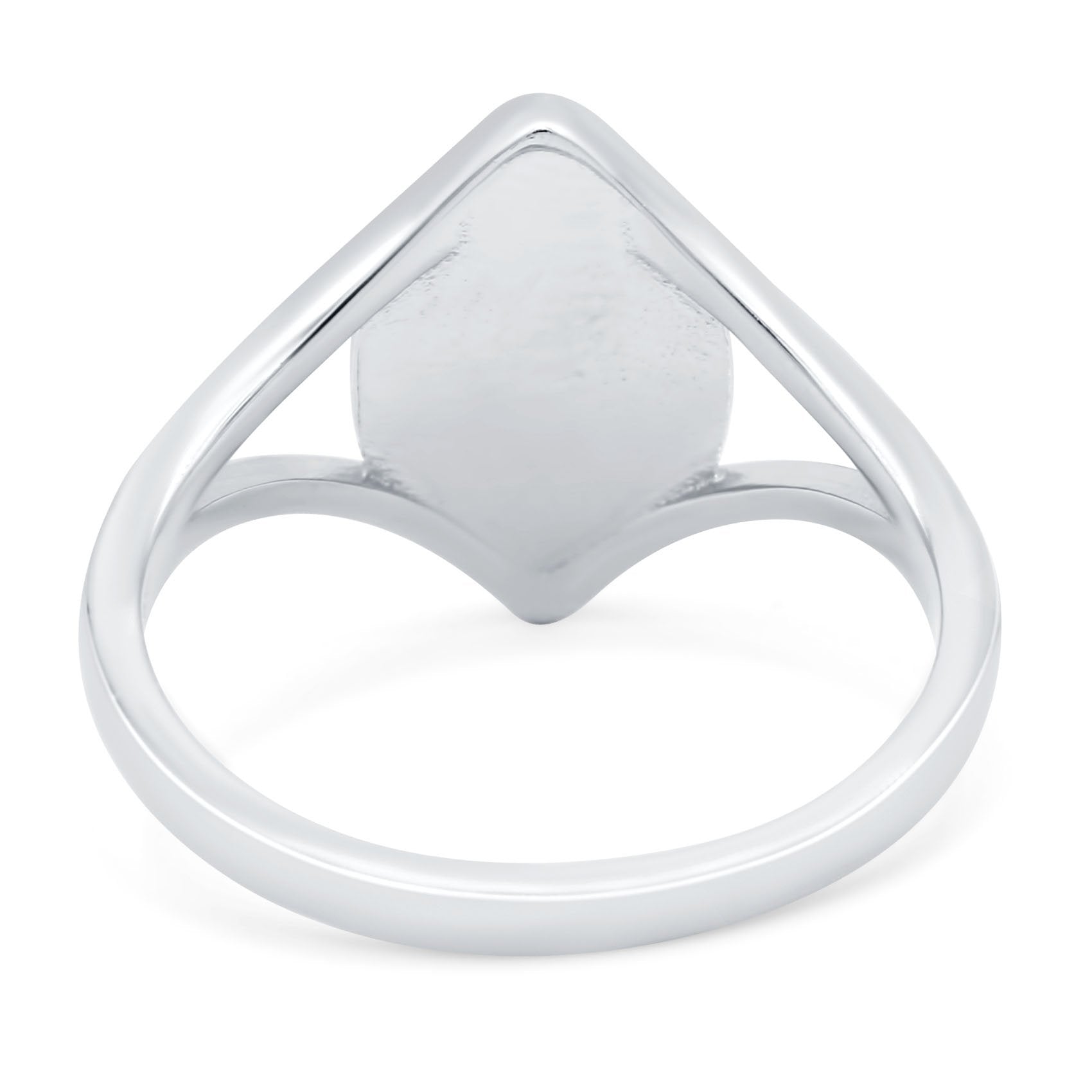 Solitaire Ring Marquise Shape Lab Created White Opal Split Shank 925 Sterling Silver (15mm)