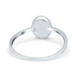 Solitaire Oval Thumb Ring Lab Created White Opal Stone 925 Sterling Silver