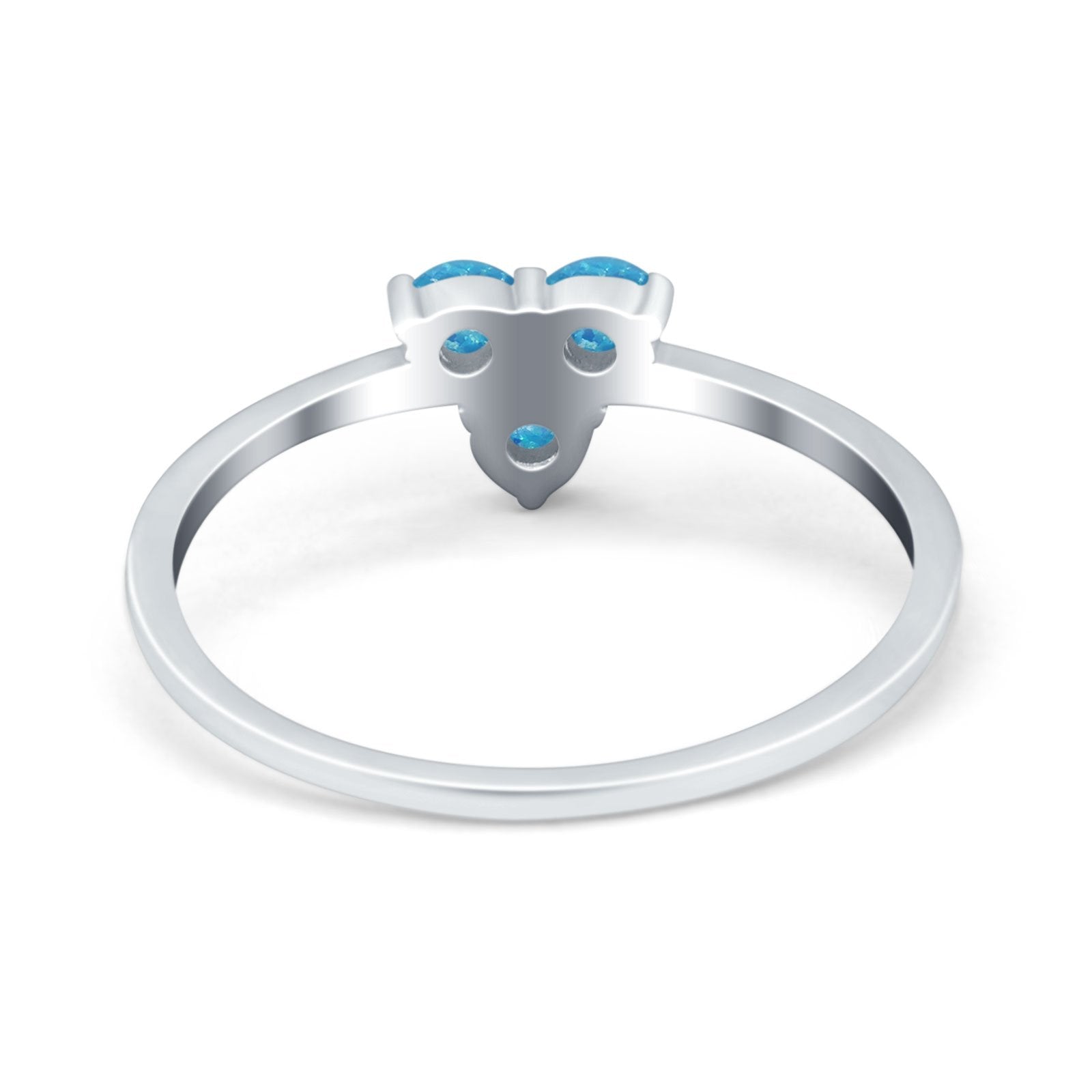 Fashion Thumb Ring Round Lab Created Blue Opal 925 Sterling Silver