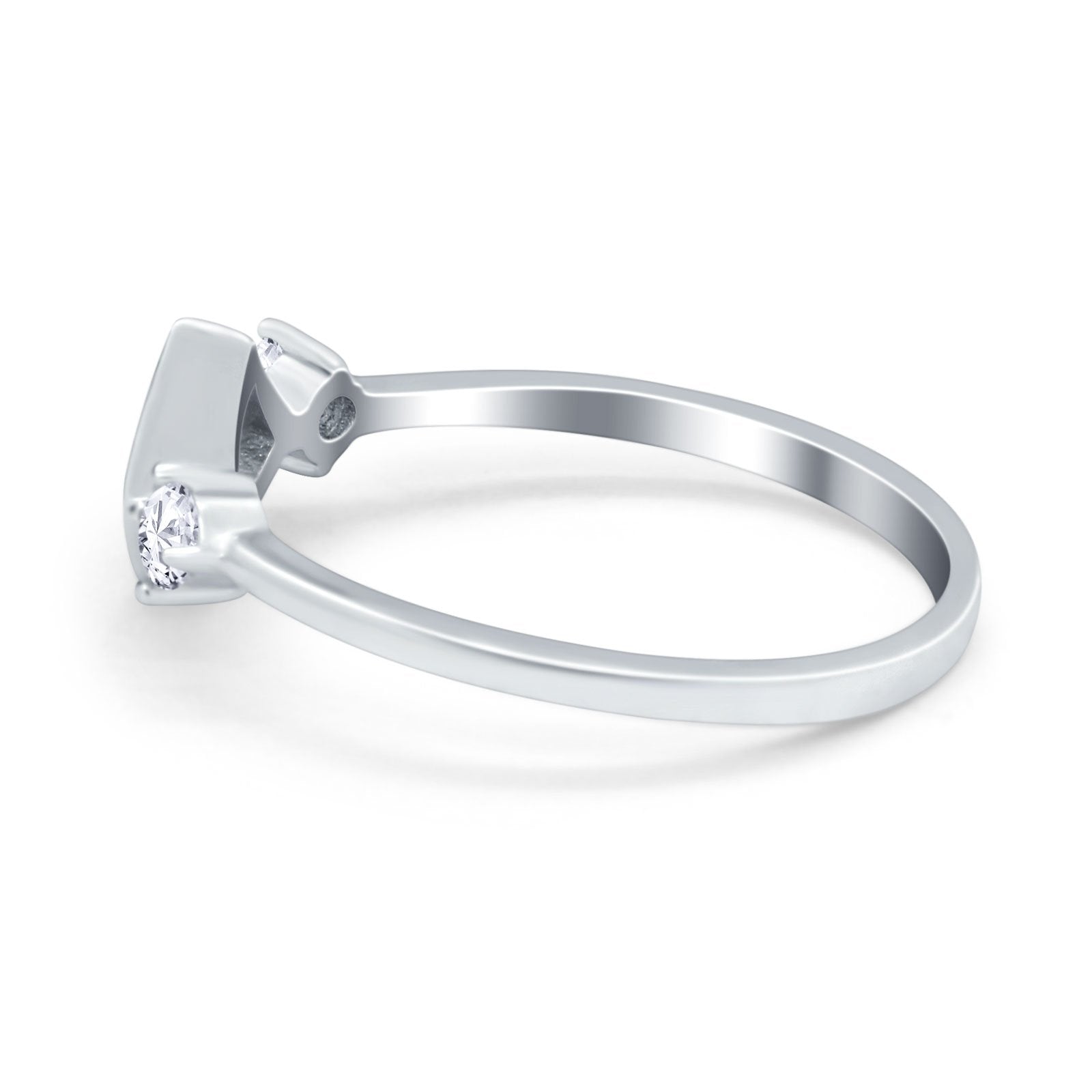 Fashion Thumb Ring Square Lab Created Blue Opal 925 Sterling Silver