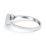 Fashion Thumb Ring Square Lab Created Blue Opal 925 Sterling Silver