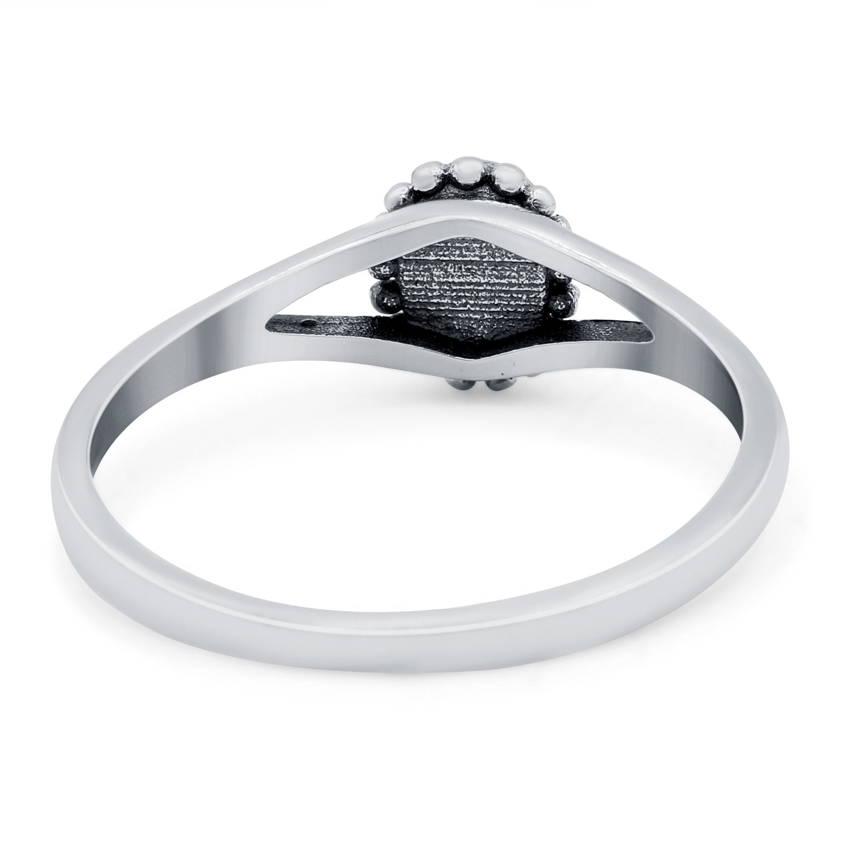 Oval Shape Ring Band Lab Created White Opal 925 Sterling Silver (7mm)