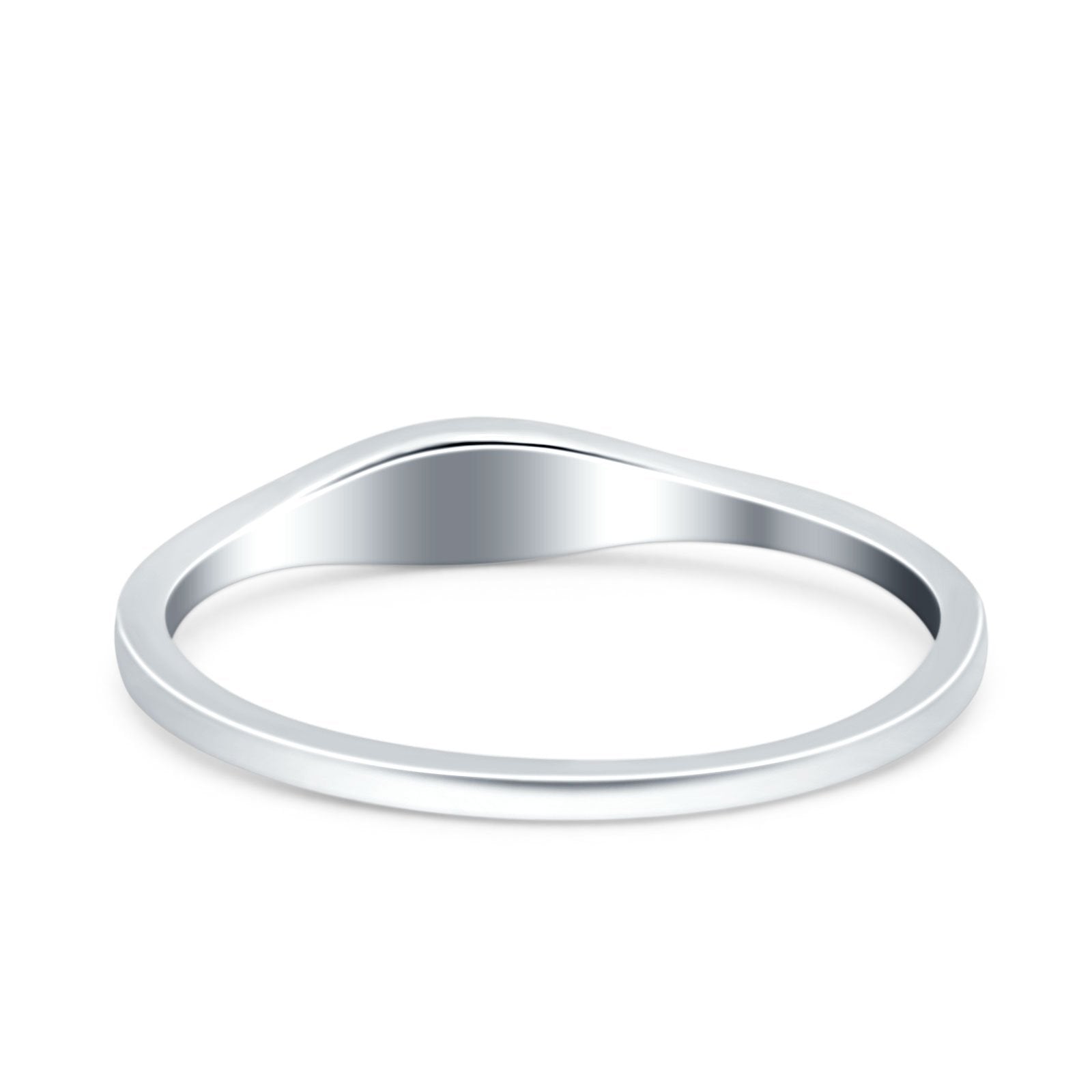 Simple Ring Band Lab Created White Opal 925 Sterling Silver (3.5mm)