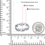 Celtic Ring Oxidized Band Solid 925 Sterling Silver (5mm)