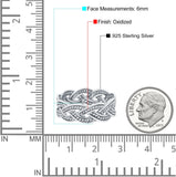 Braid Band Oxidized Ring Solid 925 Sterling Silver (6mm)