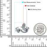 Snake Oxidized Band Solid 925 Sterling Silver Thumb Ring (14mm)