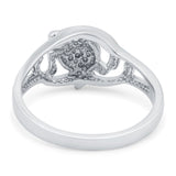 Turtle Oxidized Band Solid 925 Sterling Silver Thumb Ring (10mm)