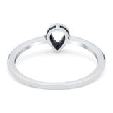 Oxidized Design Pear Teardrop Band Solid 925 Sterling Silver Thumb Ring (6mm)